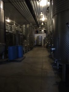stainless steel storage wine tanks- The distillery is located in the very back of the winery. 