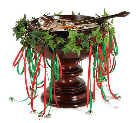 Decorated wassail bowl