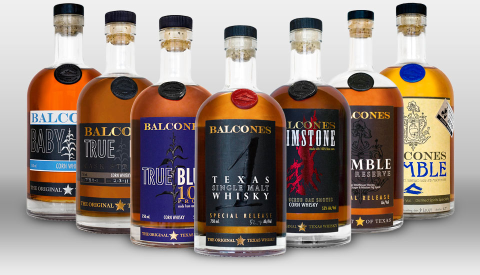 Balconies line of Texas Whiskeys